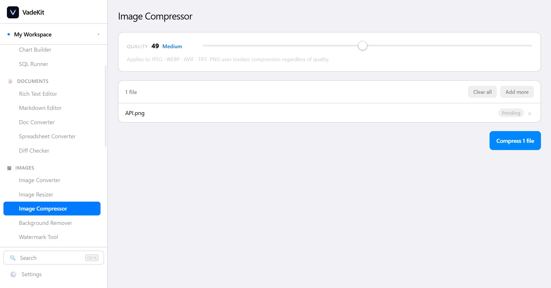 VadeKit Image Compressor screenshot