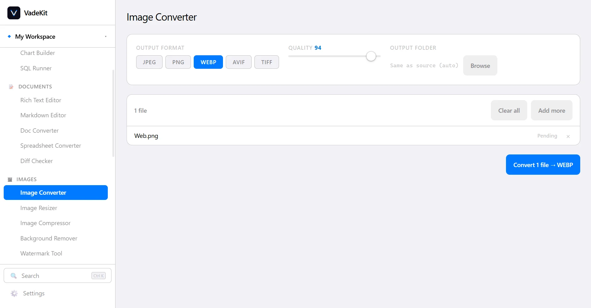 VadeKit Image Converter screenshot