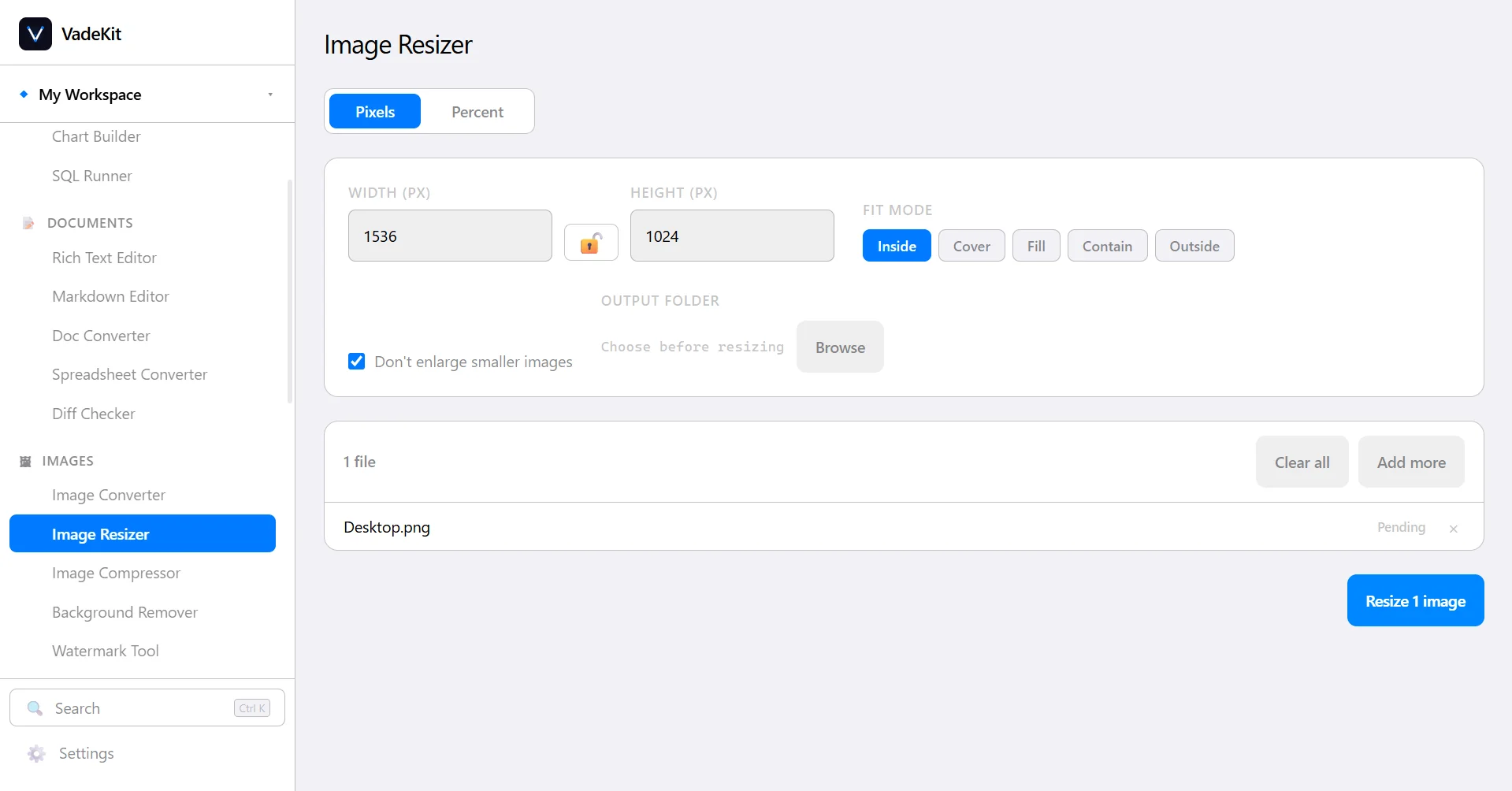 VadeKit Image Resizer screenshot