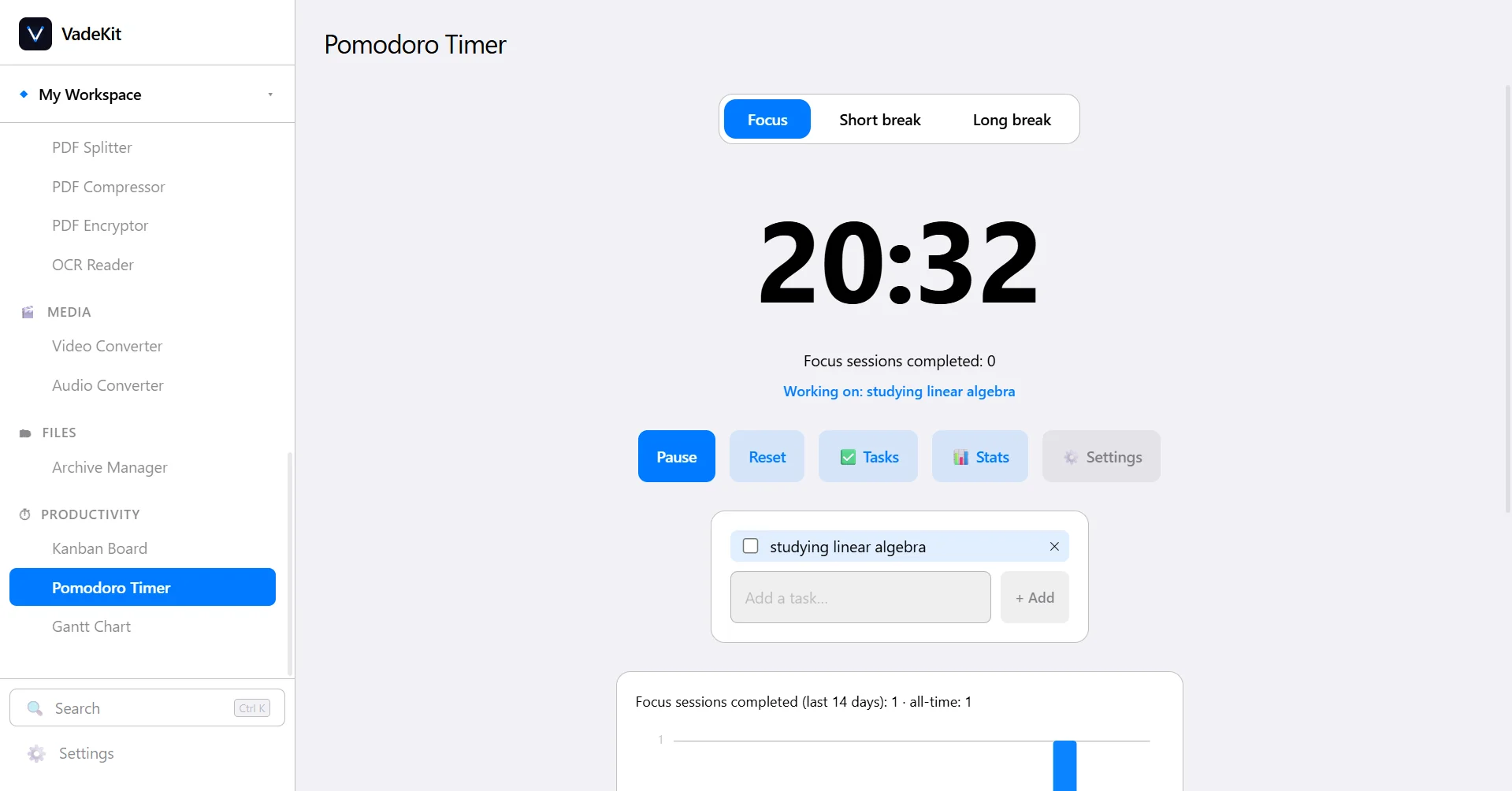 VadeKit Pomodoro Timer screenshot