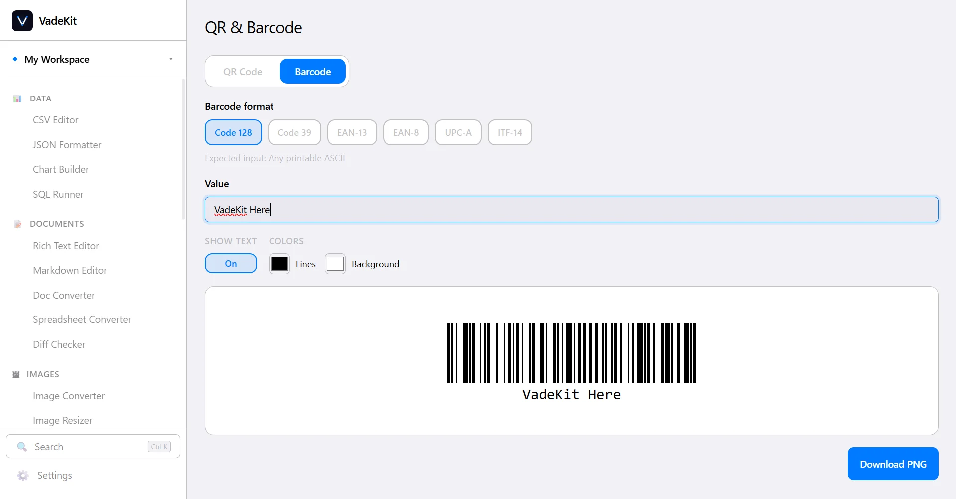 VadeKit QR & Barcode screenshot