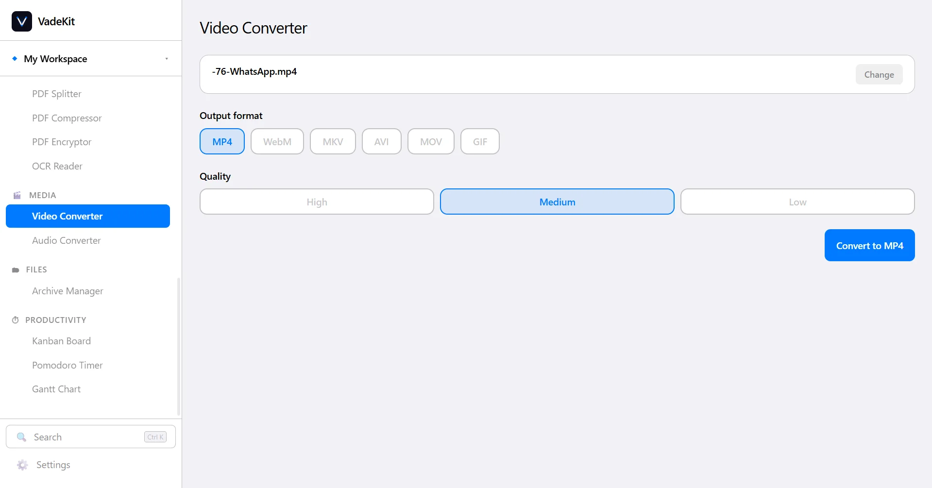 VadeKit Video Converter screenshot